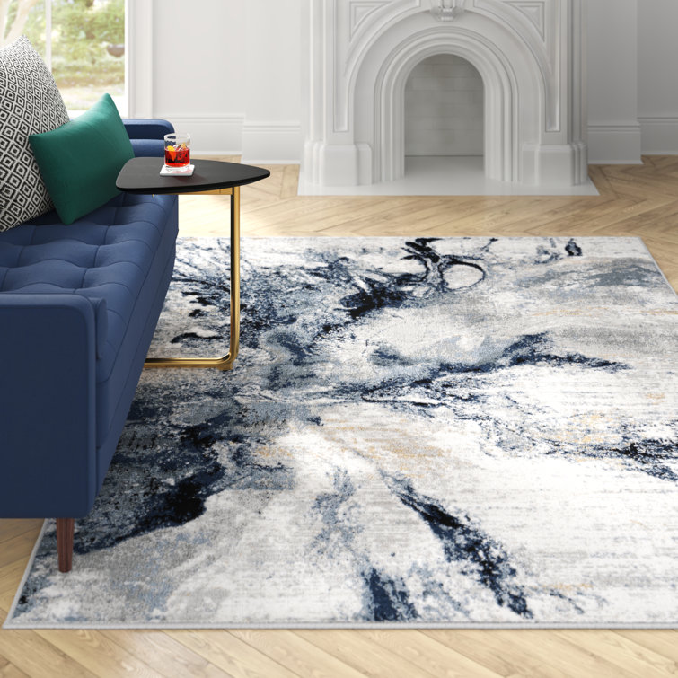 Mercury Row Dittmer Blue/Ivory Rug & Reviews Wayfair.co.uk